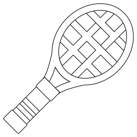 Tennis Racket Coloring Page